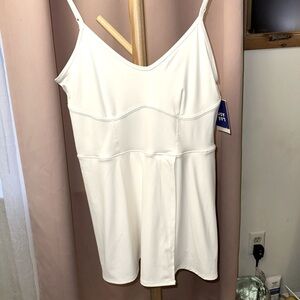 Joy Lab Women's White Athletic Workout Dress with Built in Shorts